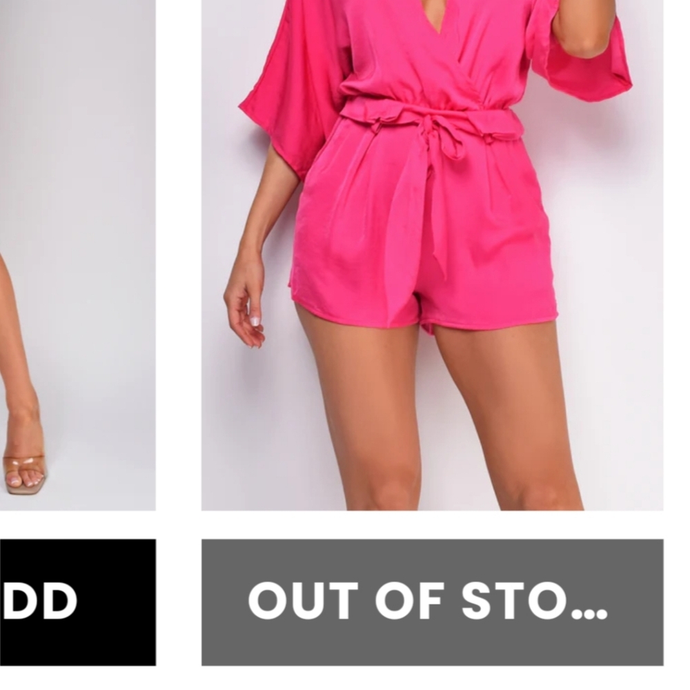 Emprada Ultra Hot Pink Romper Jumpsuit Size Large Barbiecore